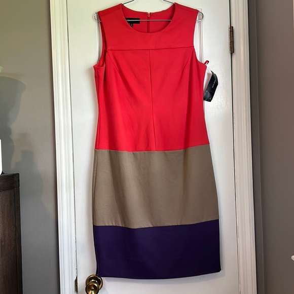 Jones New York Dresses & Skirts - Jones New York Bright Persimmon Color Block Sheath Style Dress Women's S…